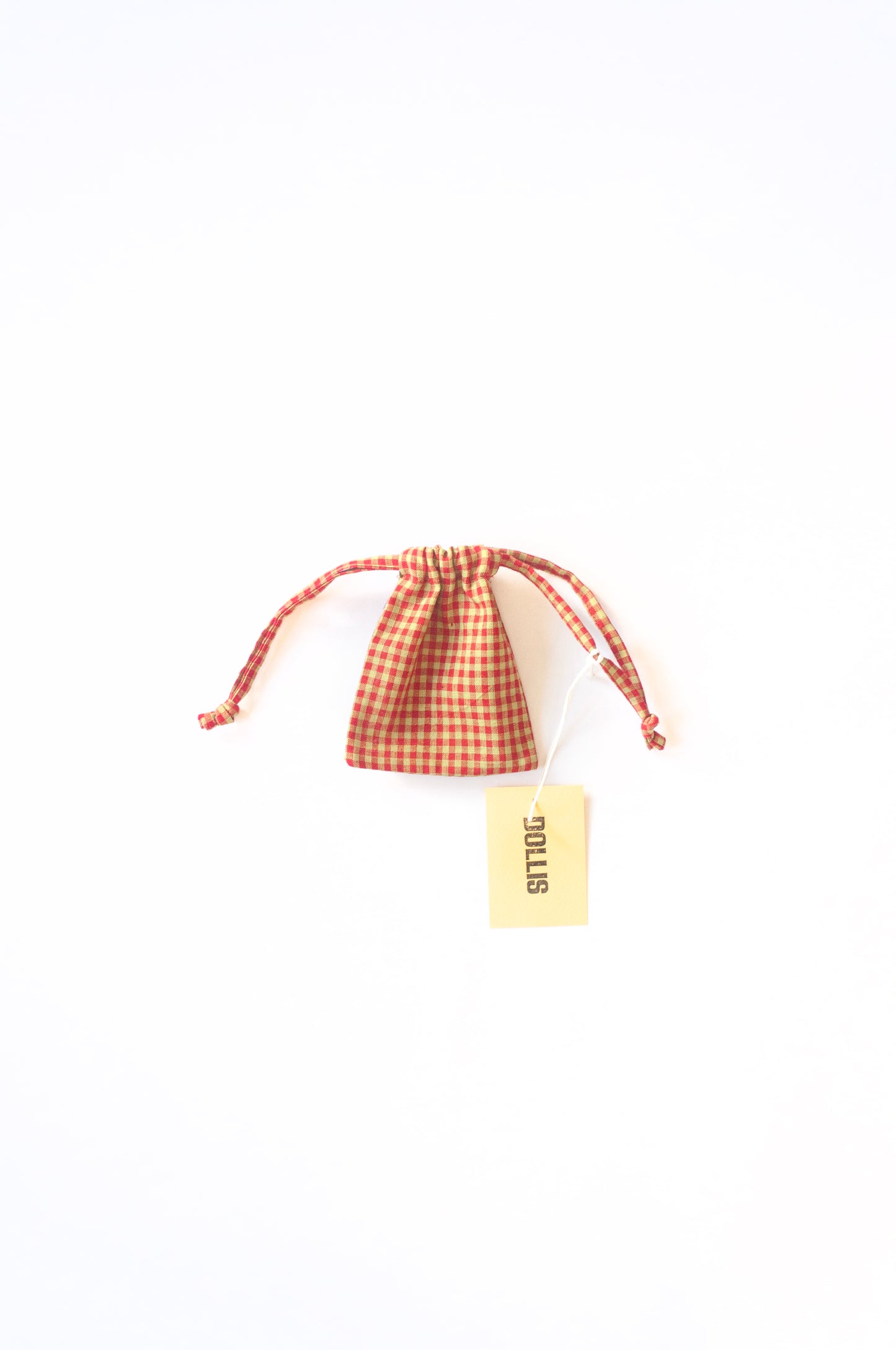 Red and Citrus Check Drawstring Bag