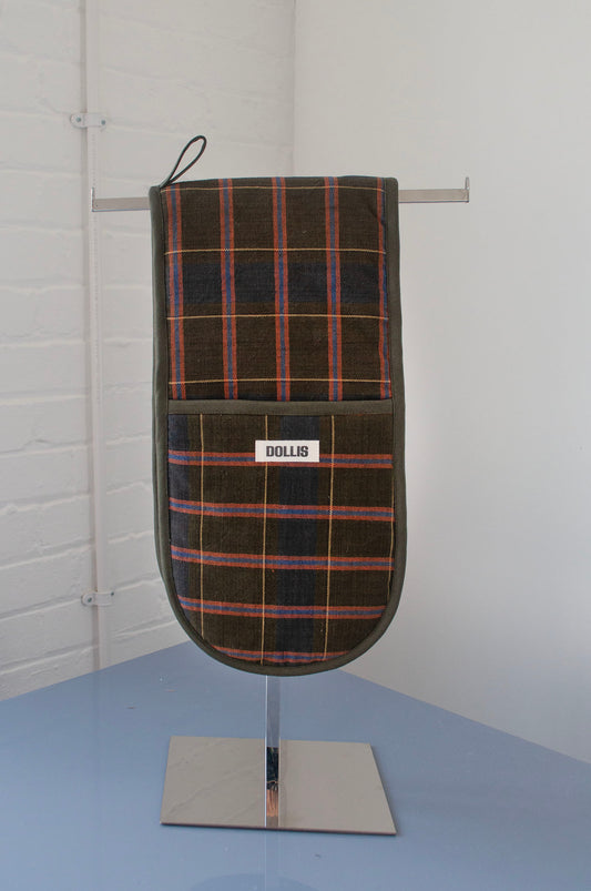 Green Check Oven Gloves