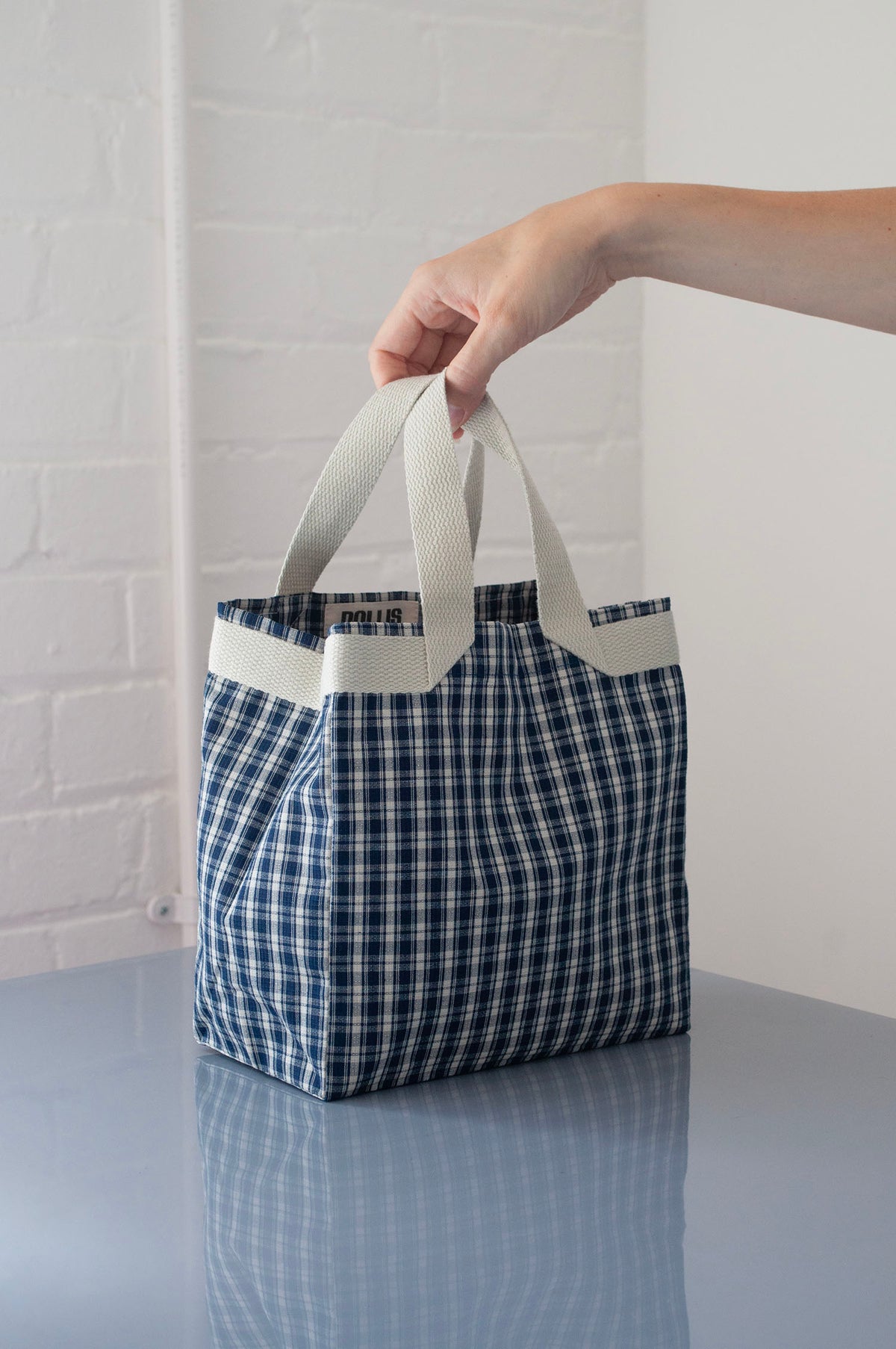 Mini Tote - Blue Check