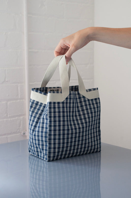 Mini Tote - Blue Check